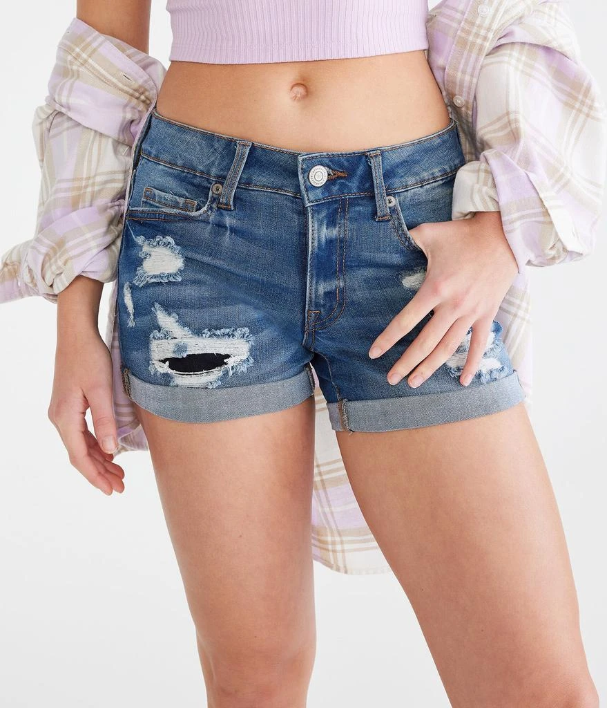 Aeropostale Womens Seriously Stretchy Low-Rise Denim Midi Shorts 1
