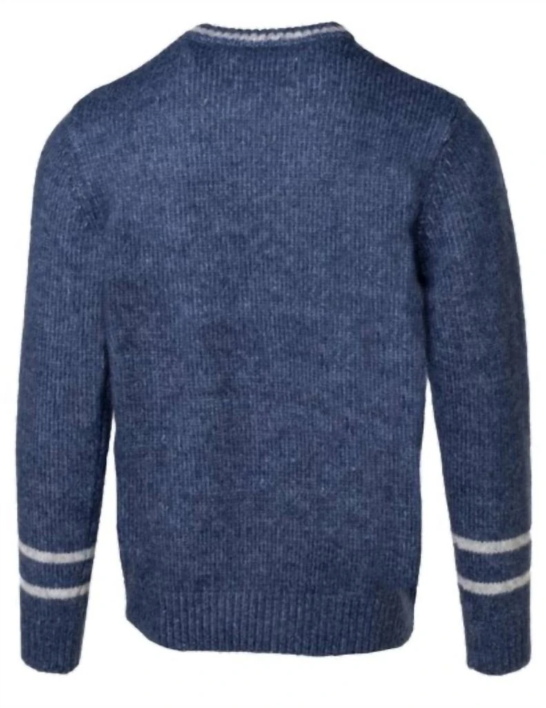 Schott Men's Mid-Weight Triple Blend Crewneck Sweater In Navy 4