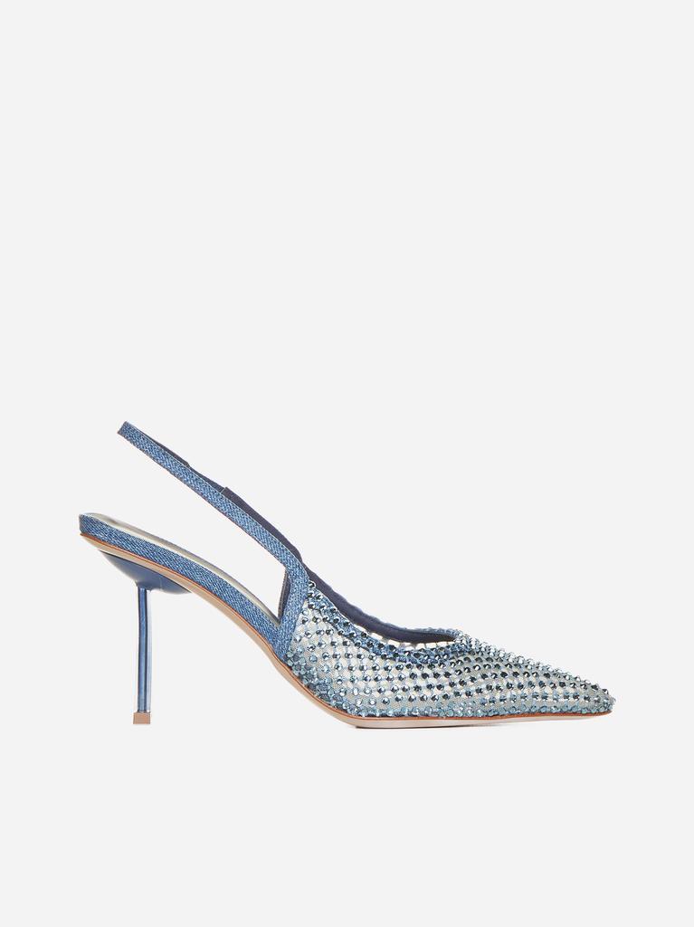 LE SILLA Gilda jewel mesh slingback pumps