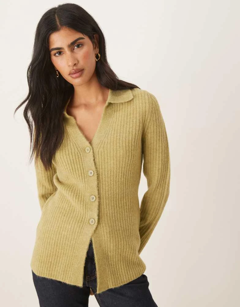 Asos Yellow Longline Cardigan ASOS YELLOW CHUNKY KNIT TWIST KNOT