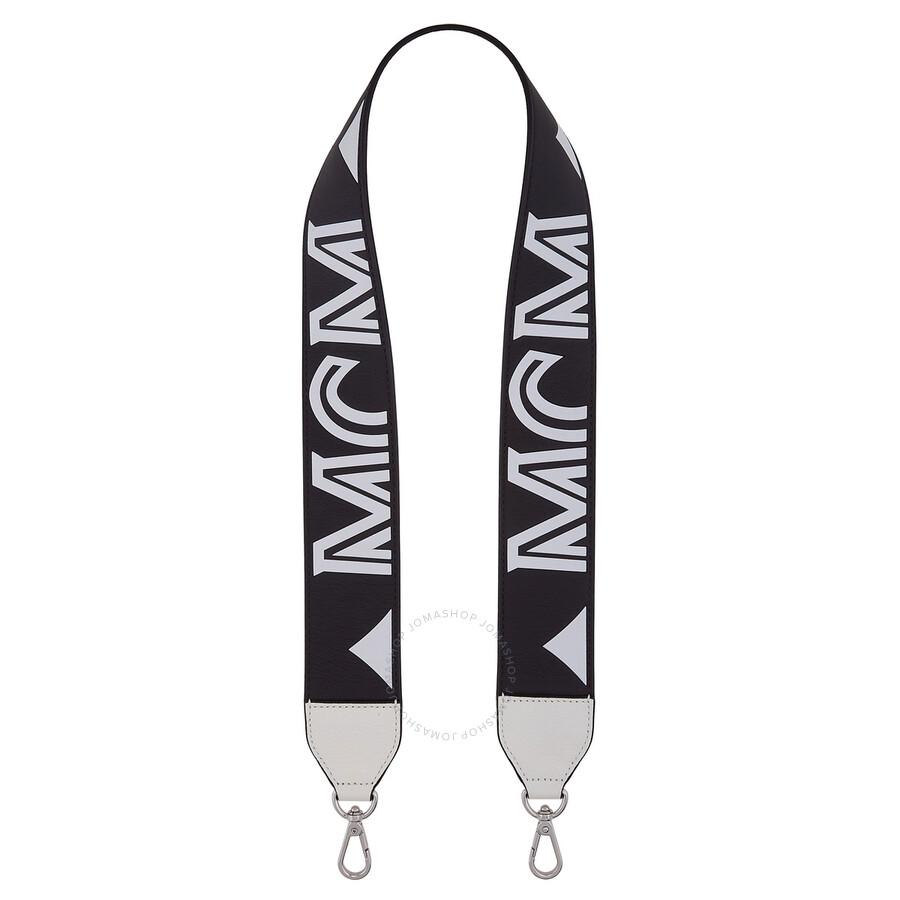 MCM Logo Print Leather Shoulder Strap