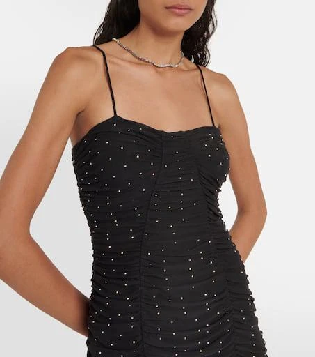 ROTATE Birger Christensen Crystal-embellished mesh midi dress 4