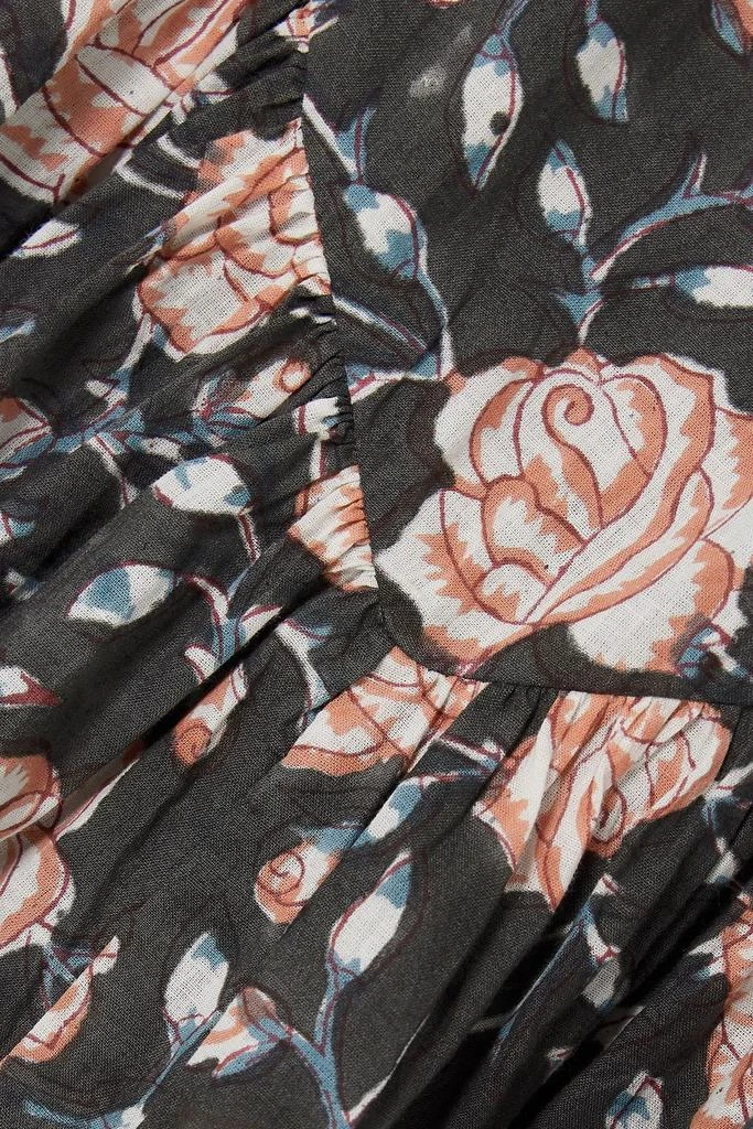BATSHEVA Salt appliquéd floral-print cotton-poplin mini dress 4