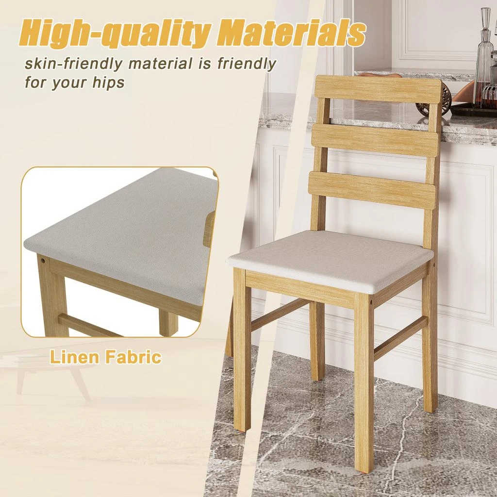 Streamdale Furniture Streamdale Solid wood dining table and chair set (5-piece) 2