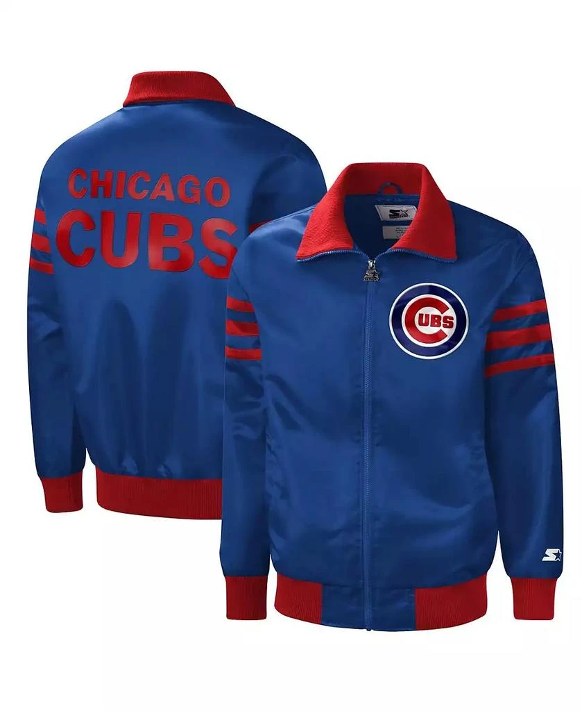 Starter Men's Royal Chicago Cubs The Captain II Full-Zip Varsity Jacket 2