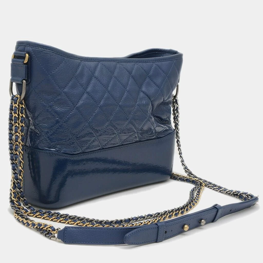 Chanel Chanel Blue Enamel Leather Gabrielle Hobo Shoulder Bag 2