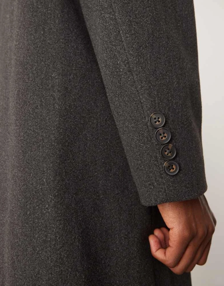 New Look New Look relaxed overcoat in dark grey 3