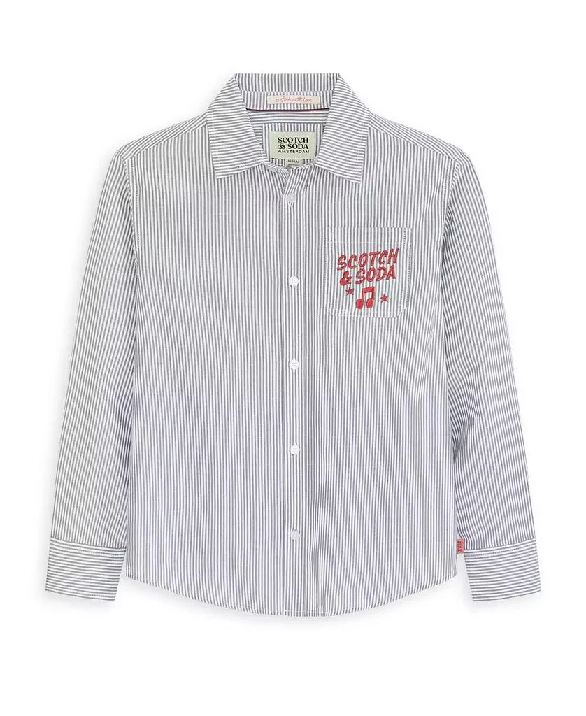 Scotch & Soda Big Boys Graphic Oxford Shirt 1