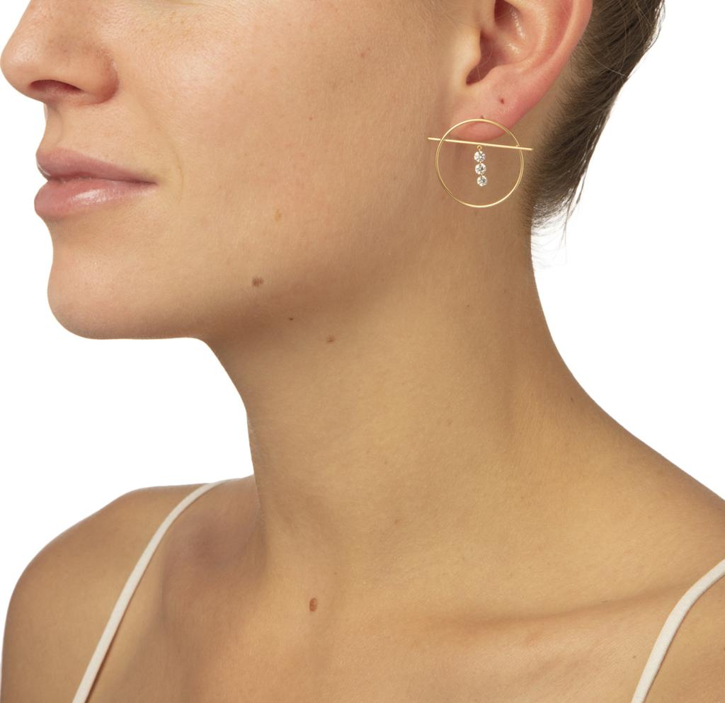 Persée Single earring Fibula M 3 diamonds