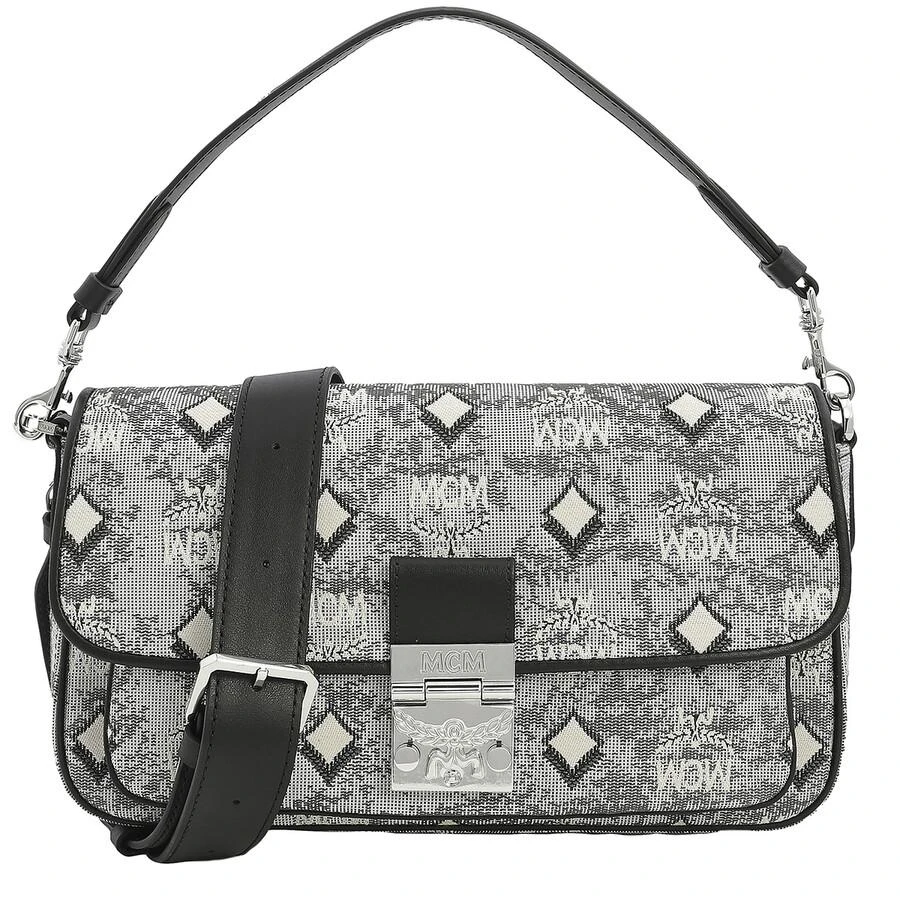 MCM Ladies Grey Crossbody Bag in Vintage Jacquard Monogram 1