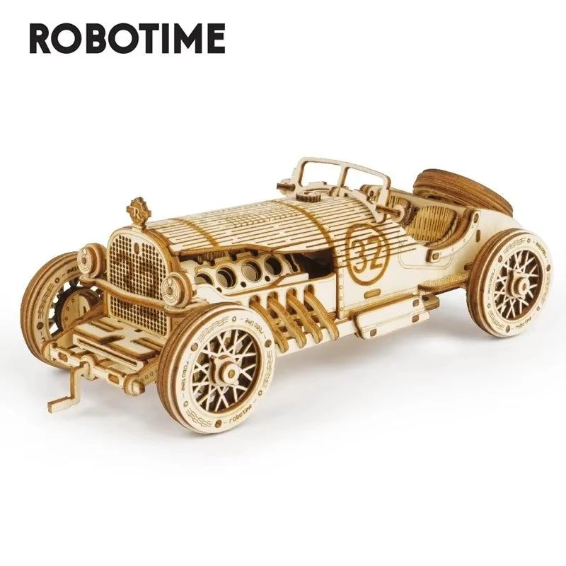 Robotime Rokr 3D Wooden Puzzle Building Kits: Montessori Educational Toys Featuring - Army Jeep 6