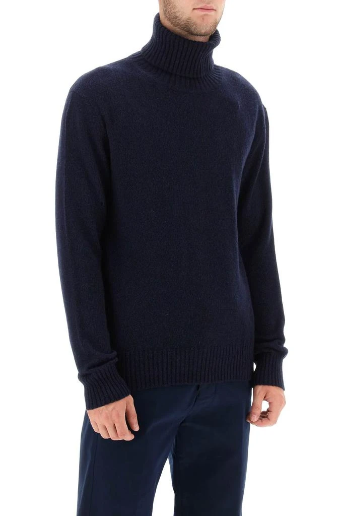 AMI melange-effect cashmere turtleneck sweater 2
