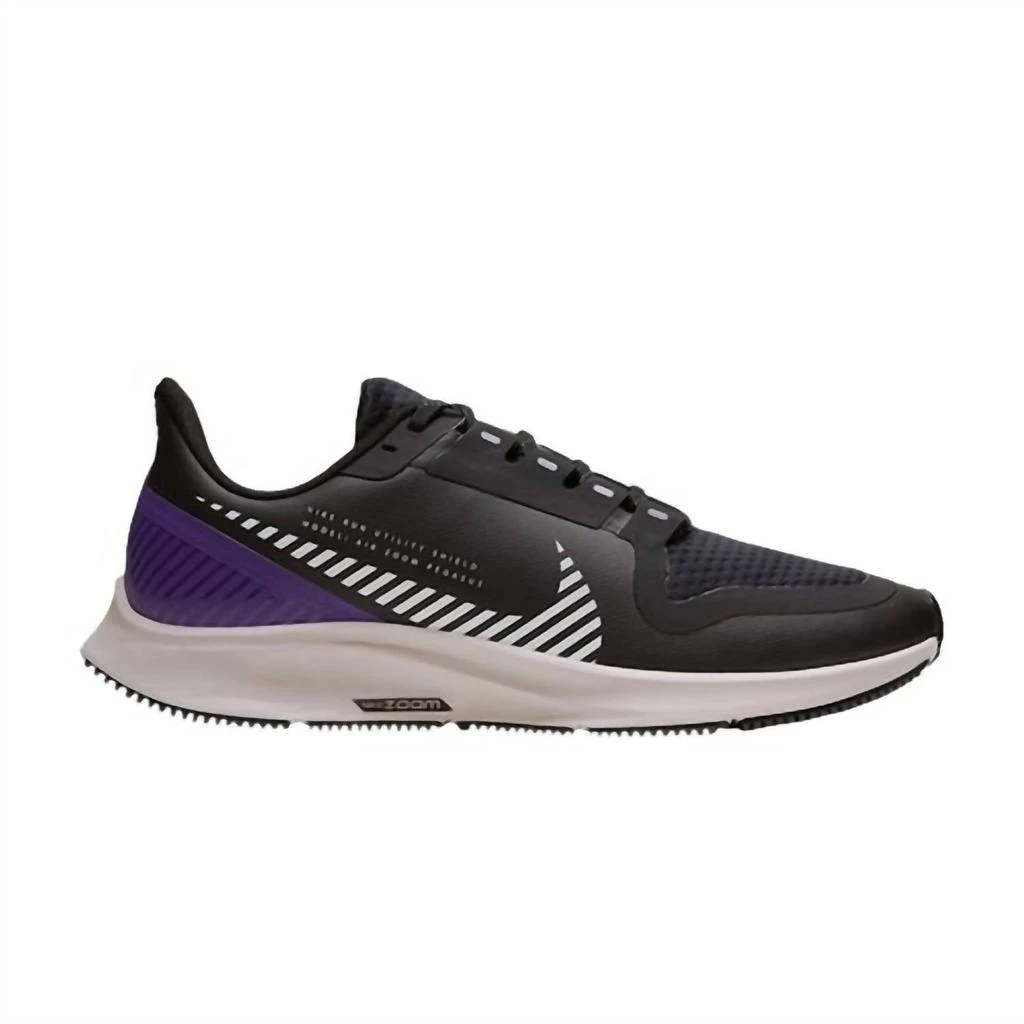 NIKE Women's Air Zoom Pegasus 36 Shield Shoes In Black/silver/desert Sand/voltage Purple 1