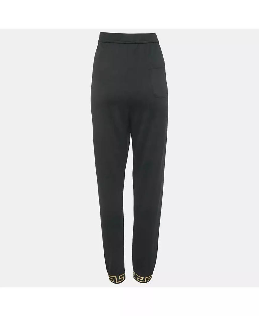 Pre-Owned Versace Women's Black Greca Trim Jersey Joggers
