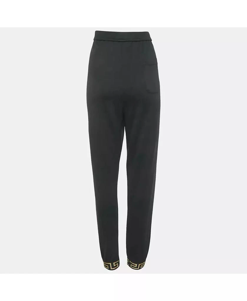 Pre-Owned Versace Women's Black Greca Trim Jersey Joggers 2