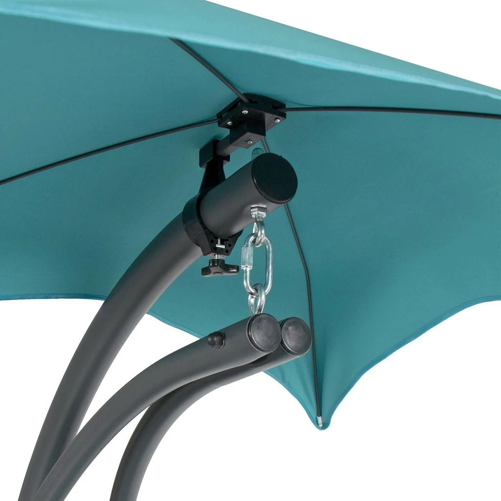 QuikFurn Teal Single Person Sturdy Modern Chaise Lounger Hammock Chair Porch Swing 4