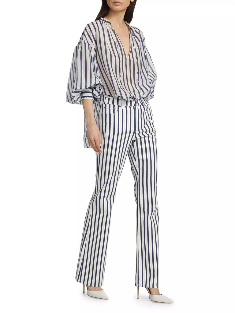 Alice + Olivia Keira Mid-Rise Striped Stretch Boot-Cut Jeans 2