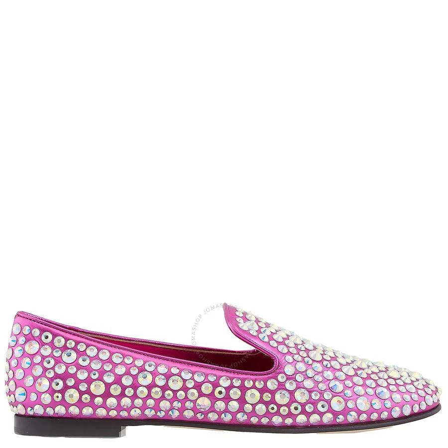 Giuseppe Zanotti Pink Rhinestone Embellised Loafers 1