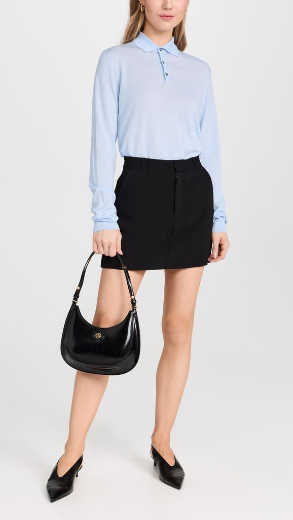 Tory Burch Robinson Spazzolato Convertible Crescent Bag