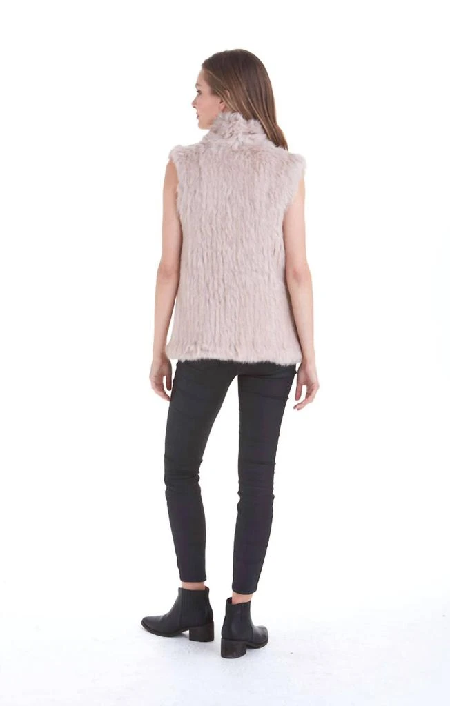 Love Token Eliza Genuine Real Rabbit Fur Vest In Blush 3