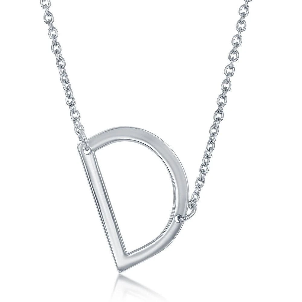 Simona Sterling Silver Sideways Initial Necklace 19