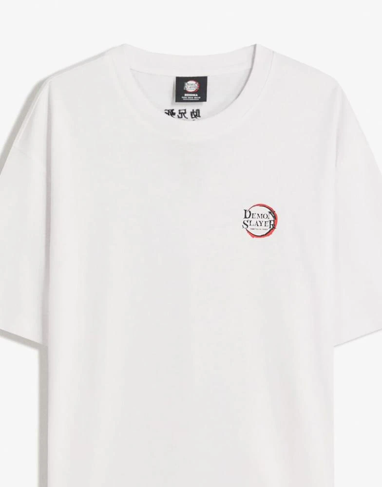 Bershka Bershka Demon slayer short sleeve t-shirt in white 4