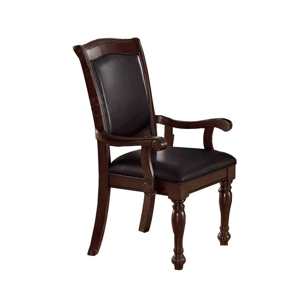 Hivvago Old Style Rubber Wood Arm Chair Set Of 2 Brown