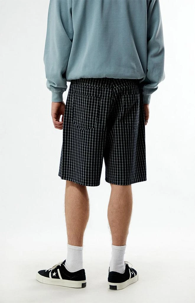 Obey Plaid Baggy Denim Shorts 3