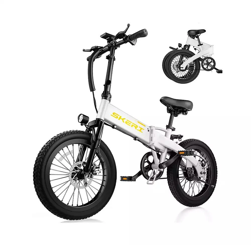 Mikolo Folding Electric Bike for Adults, 55 Miles & 25MPH, 500W Peak Motor, 48V 10Ah Removable Battery, Fat Tire EBike with Smart LCD Display 1