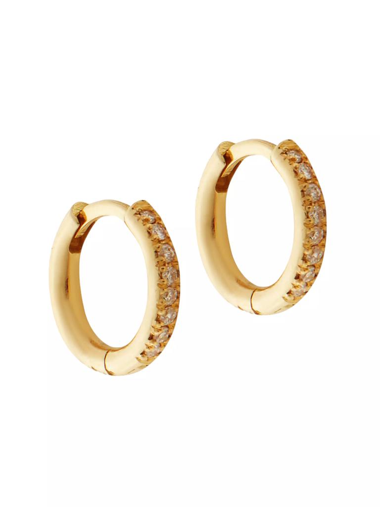 Ileana Makri Classic 18K Yellow Gold & Diamond Midi Hoop Earrings