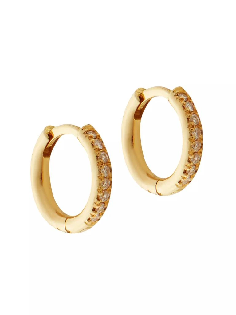 Ileana Makri Classic 18K Yellow Gold & Diamond Midi Hoop Earrings 1