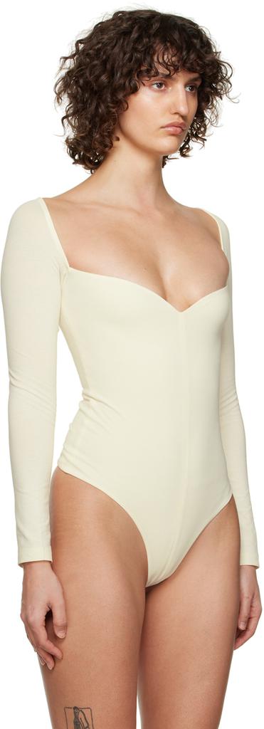 【関税込み】KHAITE オフホワイト Mara ボディスーツ Khaite Off-White Mara Bodysuit - Tops - BeyondStyle