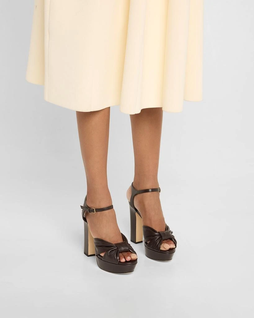 Jimmy Choo Heloise Leather Knot Platform Sandals 2