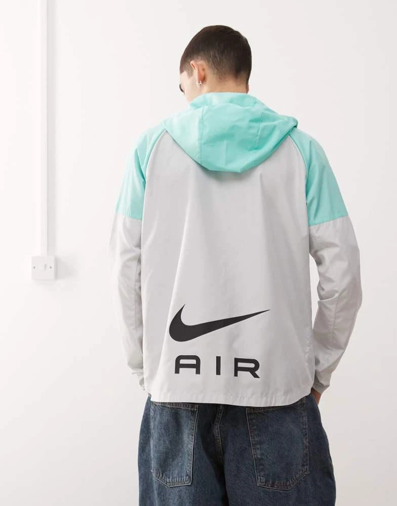 NIKE Nike Air run jacket in grey and turquoise 2