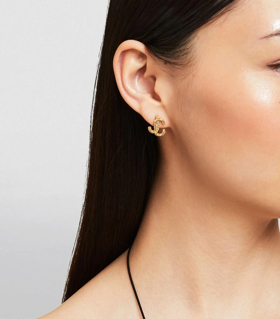 Jimmy Choo Crystal-Embellished JC Stud Earrings 6