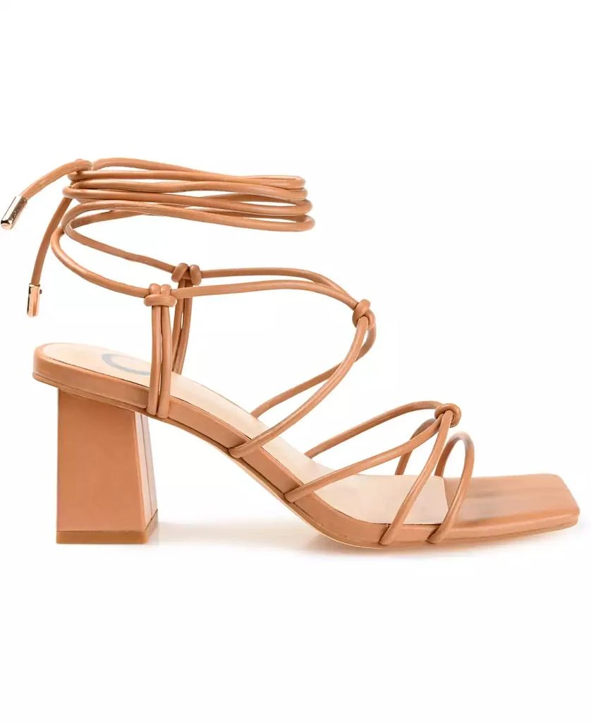 Journee Collection Women's Harpr Strappy Ankle Tie Block Heel Dress Sandals 2