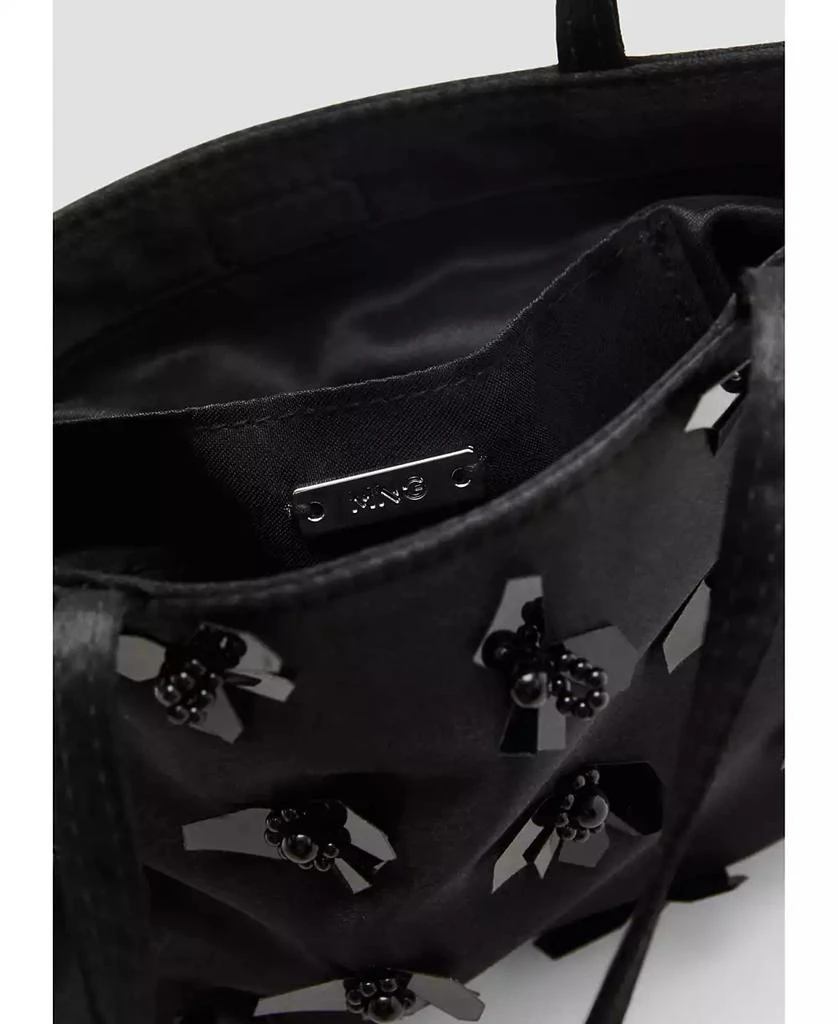 Mango Women's Flower Applique Handbag 3