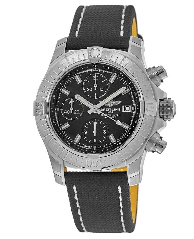 BREITLING Breitling Avenger Chronograph 43 Black Dial Black Fabric Strap Men's Watch A13385101B1X1 1