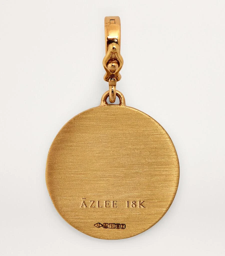 Azlee Small Yellow Gold and Diamond Cosmic Coin Charm 3