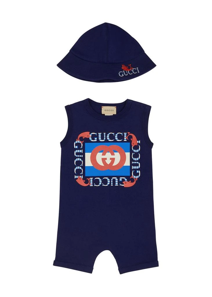 Gucci KIDS Logo-print cotton babygrow set Baby Clothing