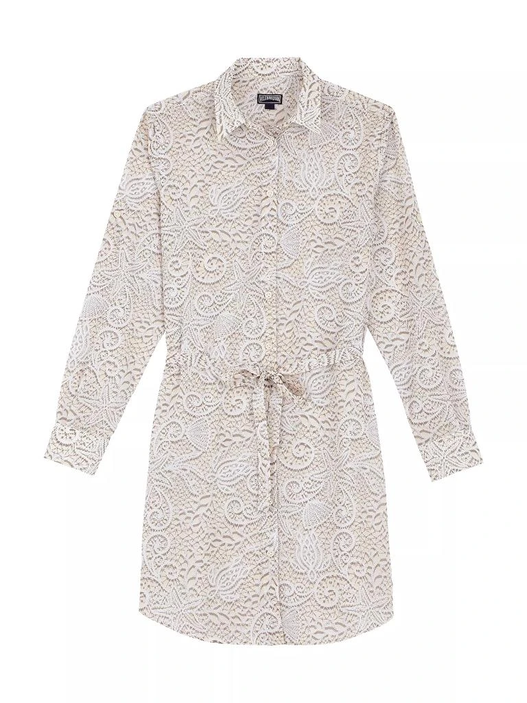 Vilebrequin Lace-Print Cotton Voile Shirtdress 1