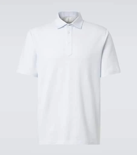 Brunello Cucinelli Cotton and linen piqué polo shirt 1