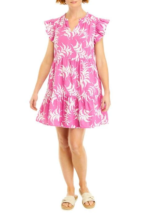 Wonderly Womens Printed Tiered Mini Dress 1