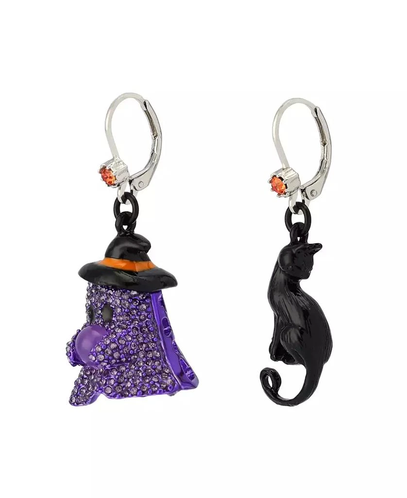 Betsey Johnson Faux Stone Halloween Cat Ghost Mismatch Drop