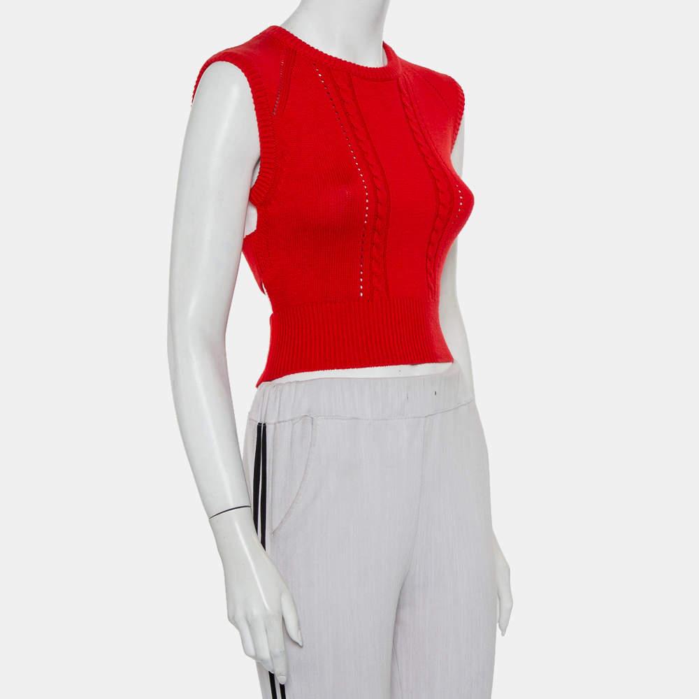 Victor Glemaud Victor Glemaud Red Knit Sleeveless Open Back Detail Sweater Vest M