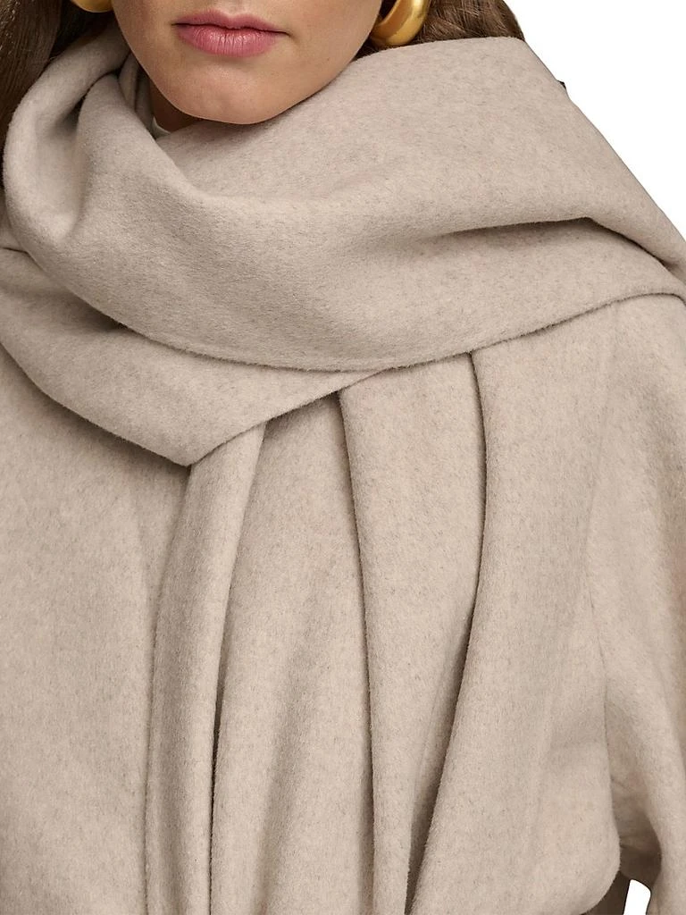 Donna Karan Wool-Blend Belted Scarf Coat 5