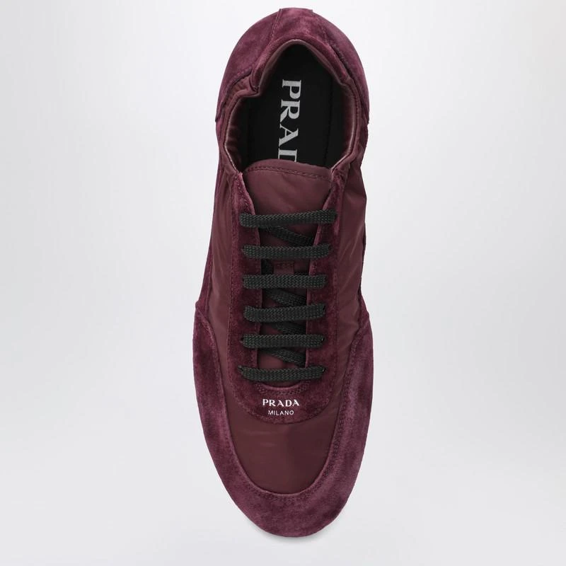 Prada Burgundy Re-Nylon and suede Sneaker Collapse 3