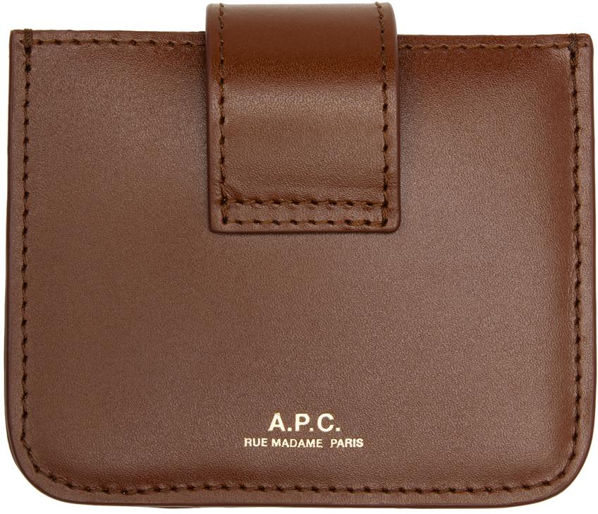 ★A.P.C.★ ブラウン Grace Accordeon カードケース A.P.C. Brown Grace Accordéon Card Holder - Bags - BeyondStyle