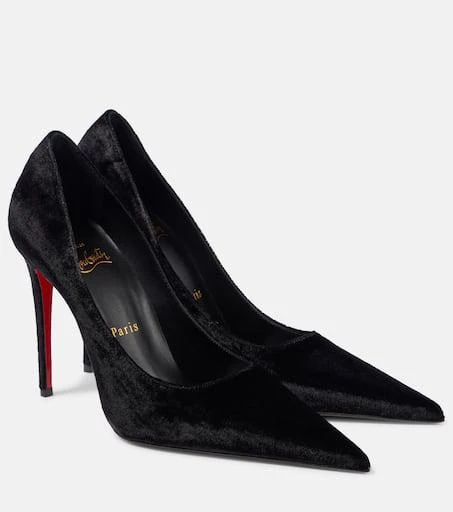 Christian Louboutin Kate Max 100 velvet pumps 1