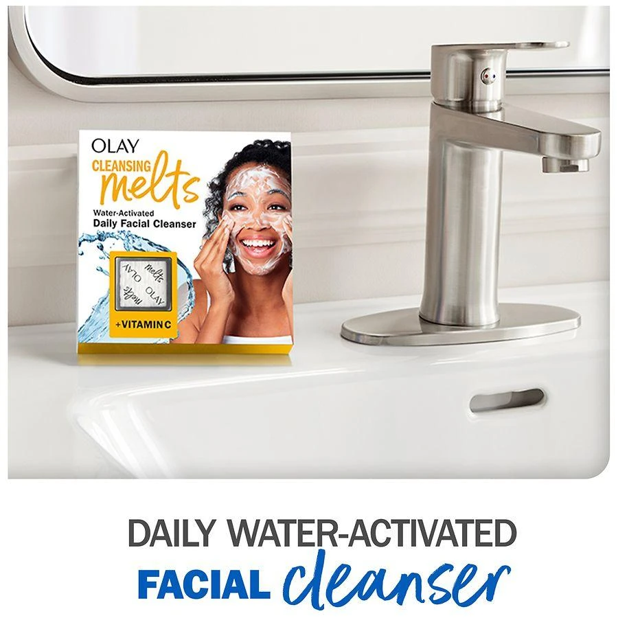 Olay Cleansing Melts + Vitamin C Face Cleanser, Water-Activated Face Wash 3